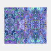 Abstract psychedelisch Paarse marmerpatroon Fleece Deken (Voorkant (Horizontaal))