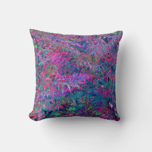 Abstract psychedelische regenboogkleuren gebladert kussen