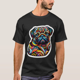 Abstract Pug Genot: Een Spectrum van Patronen en C T-shirt