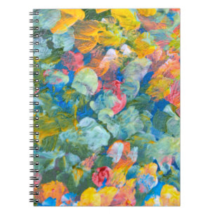 Abstract punt uitstrijkstreep acryl en waterc notitieboek