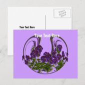 Abstract Purple Flowers  Briefkaart (Voorkant / Achterkant)