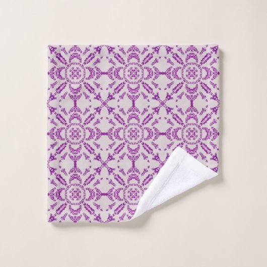 Abstract Purple Orchid Flower Design Pattern Art  (Gant de toilette)