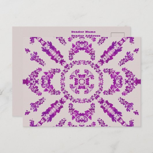 Abstract Purple Orchid Flower Design Pattern Art Briefkaart (Voorkant / Achterkant)