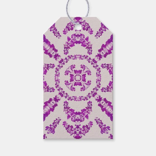 Abstract Purple Orchid Flower Design Pattern Art Cadeaulabel (Voorkant)