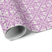 Abstract Purple Orchid Flower Design Pattern Art Cadeaupapier (Rol Hoek)