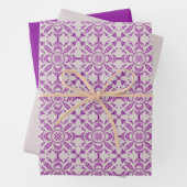 Abstract Purple Orchid Flower Design Pattern Art Inpakpapier Vel (In situ)