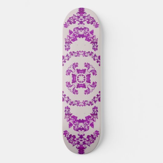 Abstract Purple Orchid Flower Design Pattern Art Skateboard (Voorkant)