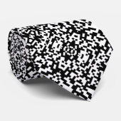 Abstract QR Code Modern Black And White Pattern Stropdas (Opgerold)