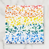 Abstract Rainboogpatroon van Terrazzo Mosaic Bedankjes Labels (Voorkant)