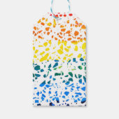 Abstract Rainboogpatroon van Terrazzo Mosaic Cadeaulabel (Voorkant)