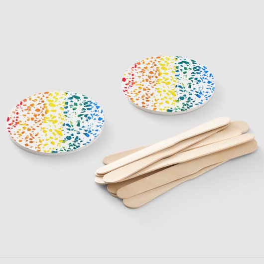 Abstract Rainboogpatroon van Terrazzo Mosaic Handwaaier (Niet-gemonteerd)