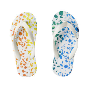 Abstract Rainboogpatroon van Terrazzo Mosaic Kinder Teenslippers