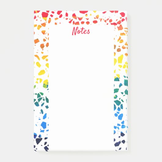 Abstract Rainboogpatroon van Terrazzo Mosaic Post-it® Notes (Voorkant)