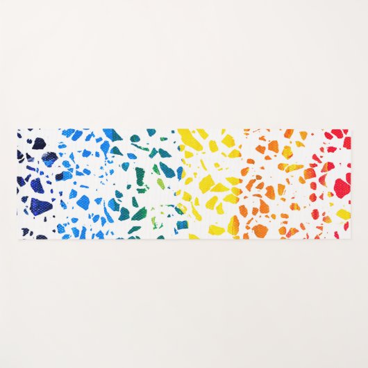 Abstract Rainboogpatroon van Terrazzo Mosaic Yogamat (Voorkant (horizontaal))