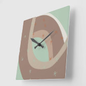 Abstract rainbow vierkante klok (Hoek)