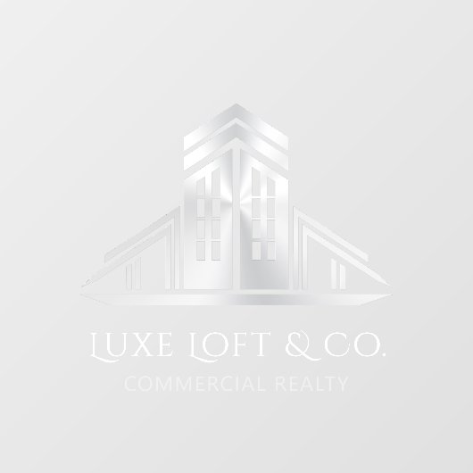 Abstract Real Estate Logo | Silver Raamsticker (Vel)