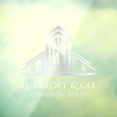 Abstract Real Estate Logo | Silver Raamsticker (Vel 3)