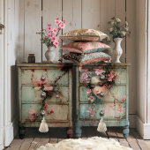 Abstract Realisme Vrouw Gezicht & Kersenbloesems Tissuepapier