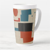 Abstract Red and Blue Art Latte Mok (Rechterhoek)