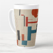 Abstract Red and Blue Art Latte Mok (Linkerhoek)