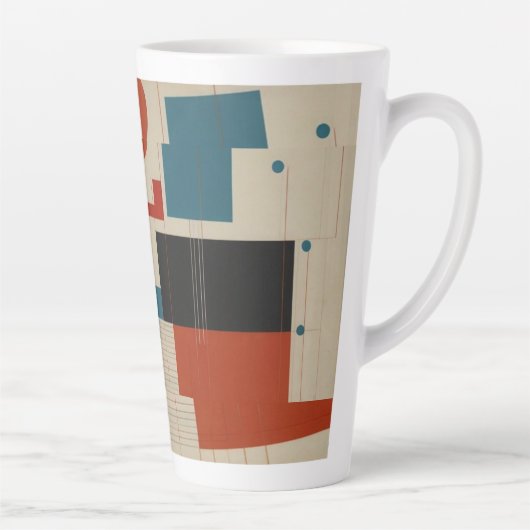 Abstract Red and Blue Art Latte Mok (Rechts)