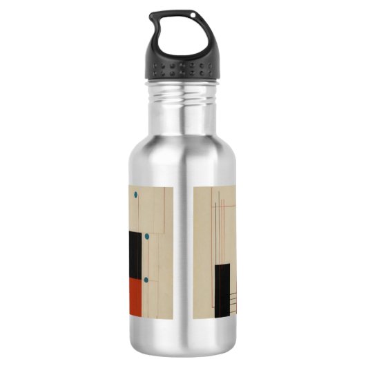 Abstract Red and Blue Art Waterfles (Achterkant)