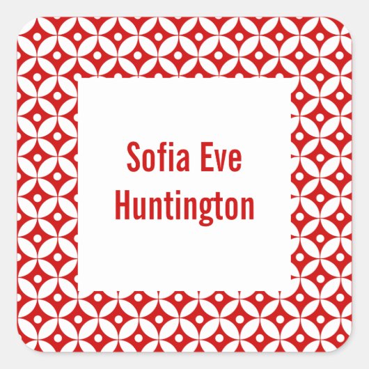 Abstract Red Circle Book Label / Gift Label Sticke (Voorkant)