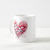 Abstract Red Heart Love Splash Romantic Art Mug (Devant gauche)