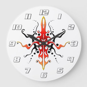 Abstract Red Mask Tribal Tattoo Design Grote Klok