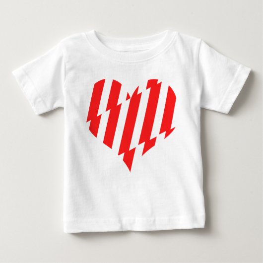 Abstract Red n White Stripes Valentijn Heart (Voorkant)