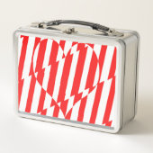 Abstract Red n White Stripes Valentijn Heart (Voorkant)