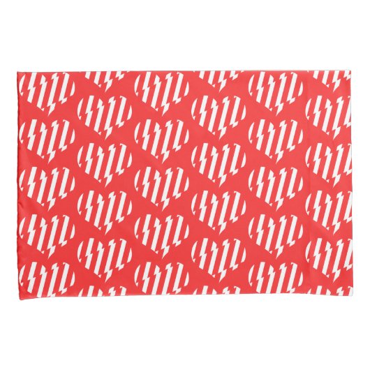 Abstract Red n White Stripes Valentijn Heart Kussensloop (Voorkant-Rechts)