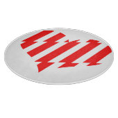 Abstract Red n White Stripes Valentijn Heart Snijplank (Hoek)