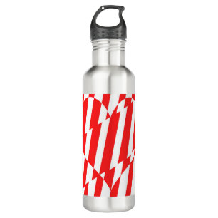 Abstract Red n White Stripes Valentijn Heart Waterfles