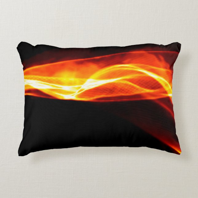 Abstract red smoke Fire over black background. Wav Accent Kussen (Voorkant)