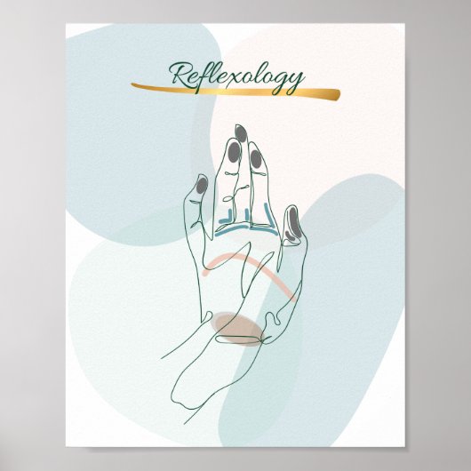 Abstract Reflexology Hand Map Neutral Tones Poster (Voorkant)