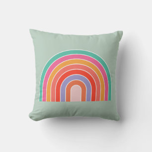 Abstract Regenboog Kleurrijk Moderne Boog Mintgroe Kussen