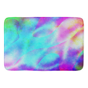 Abstract regenboog stromend streepontwerp badmat