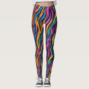 Abstract regenboog zebrapatroon leggings