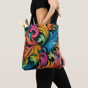 Abstract regenboogbladpatroon draagtas