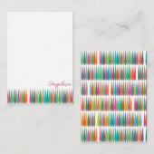 Abstract regenboogdruppels patroon Aangepaste naam Notitiekaartje (Voorkant / Achterkant)