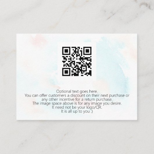 *~*Abstract regenbooghart Dank u voor uw Logo Informatiekaartje (Achterkant)