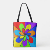 Abstract regenboogkleurig bloemontwerp draagtas (Achterkant)