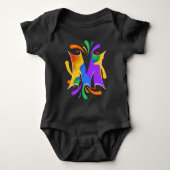 Abstract regenboogletter M-monogram Romper (Voorkant)