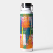 Abstract regenboogverfpatroon waterfles (Achterkant)