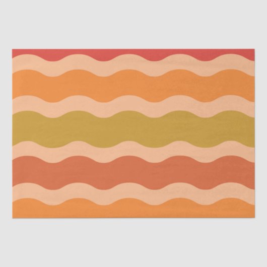 Abstract retro 70er jaren groovy funky golven tissuepapier (Voorkant)