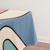 Abstract Retro 70s Marmeren Blauw Rood Groovy Patr Tafelkleed (Voorbeeld)