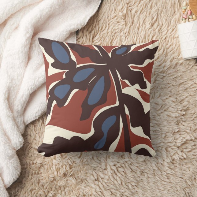 Abstract Retro Blad Motief  Kussen (Deken)