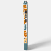 Abstract Retro Floral iPhone Case with Custom Name (Achterkant / Links)