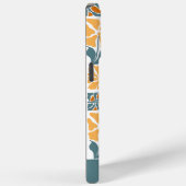 Abstract Retro Floral iPhone Case with Custom Name (Achterkant / Rechts)